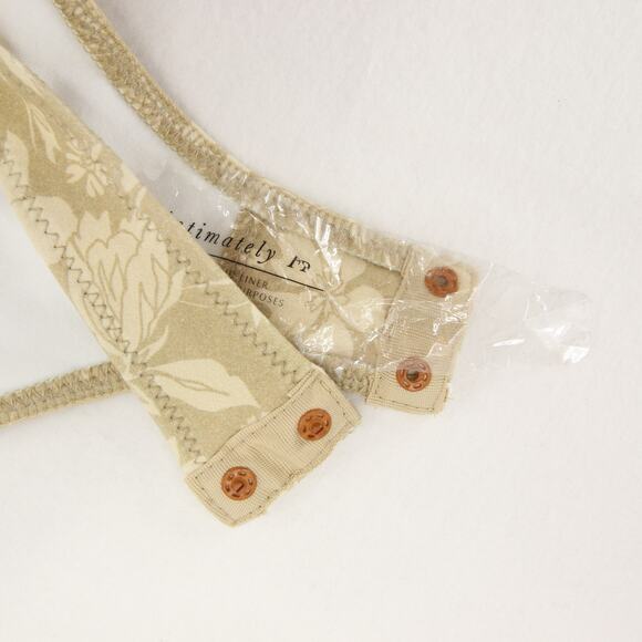 Intimately Free People Bodysuit One Shoulder Puff Sleeve Floral Green Tan NWT L - Picture 8 of 12